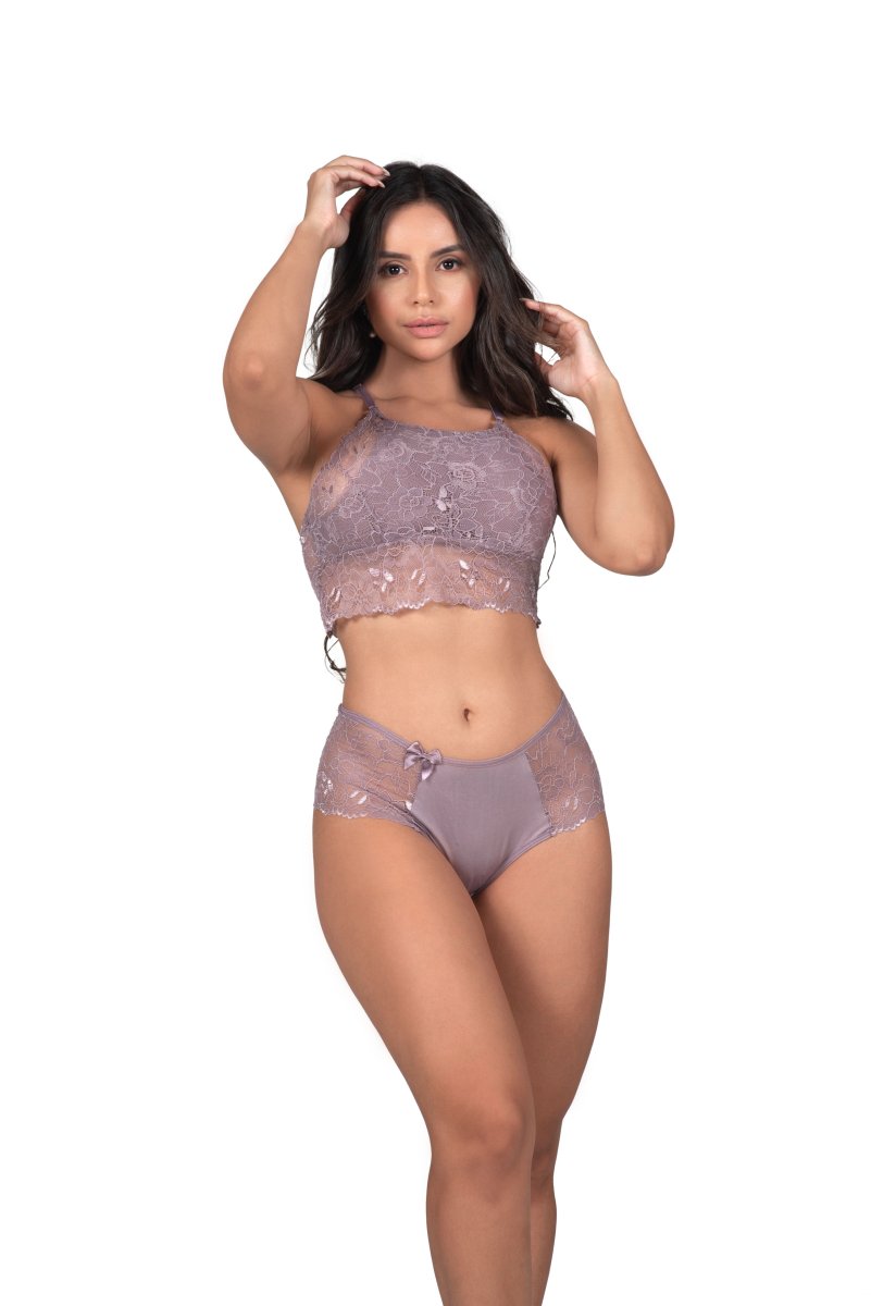Conjunto de lingerie em renda sem bojo – Deluene - Image 8