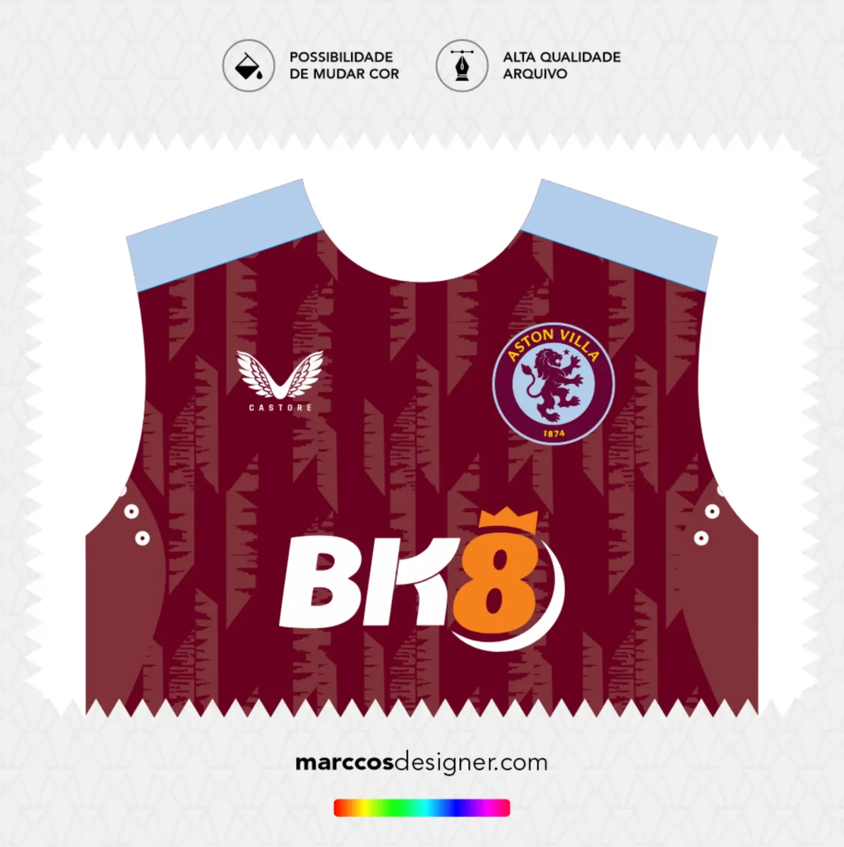 Arte Vetor Camisa Aston Villa Titular 2023.2024 - Image 3