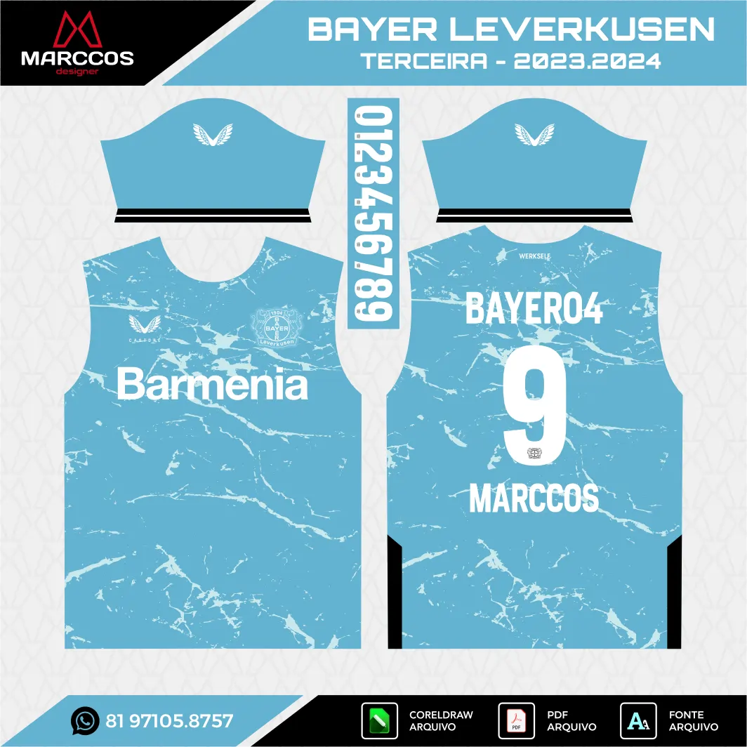 Arte Vetor Terceira Camisa Bayer Leverkusen 2023.2024 - Image 2