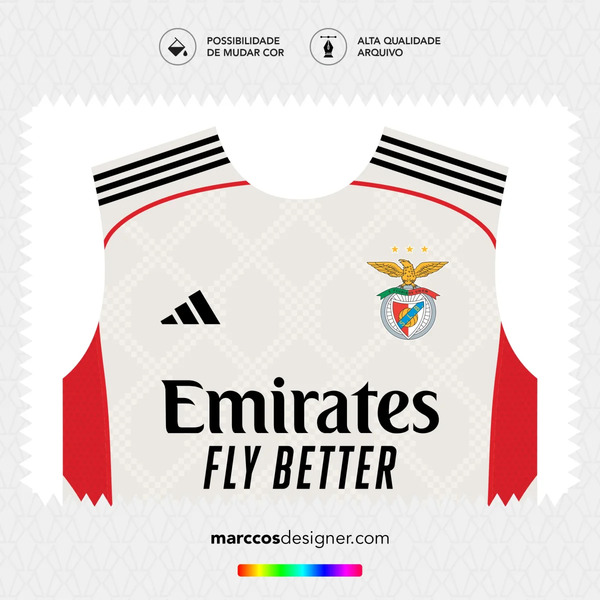Arte Vetor Camisa Benfica Reserva 2025.2026 - Image 3