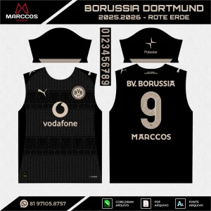 Arte Vetor Camisa Borussia Dortmund Rote Erde 2025.2026