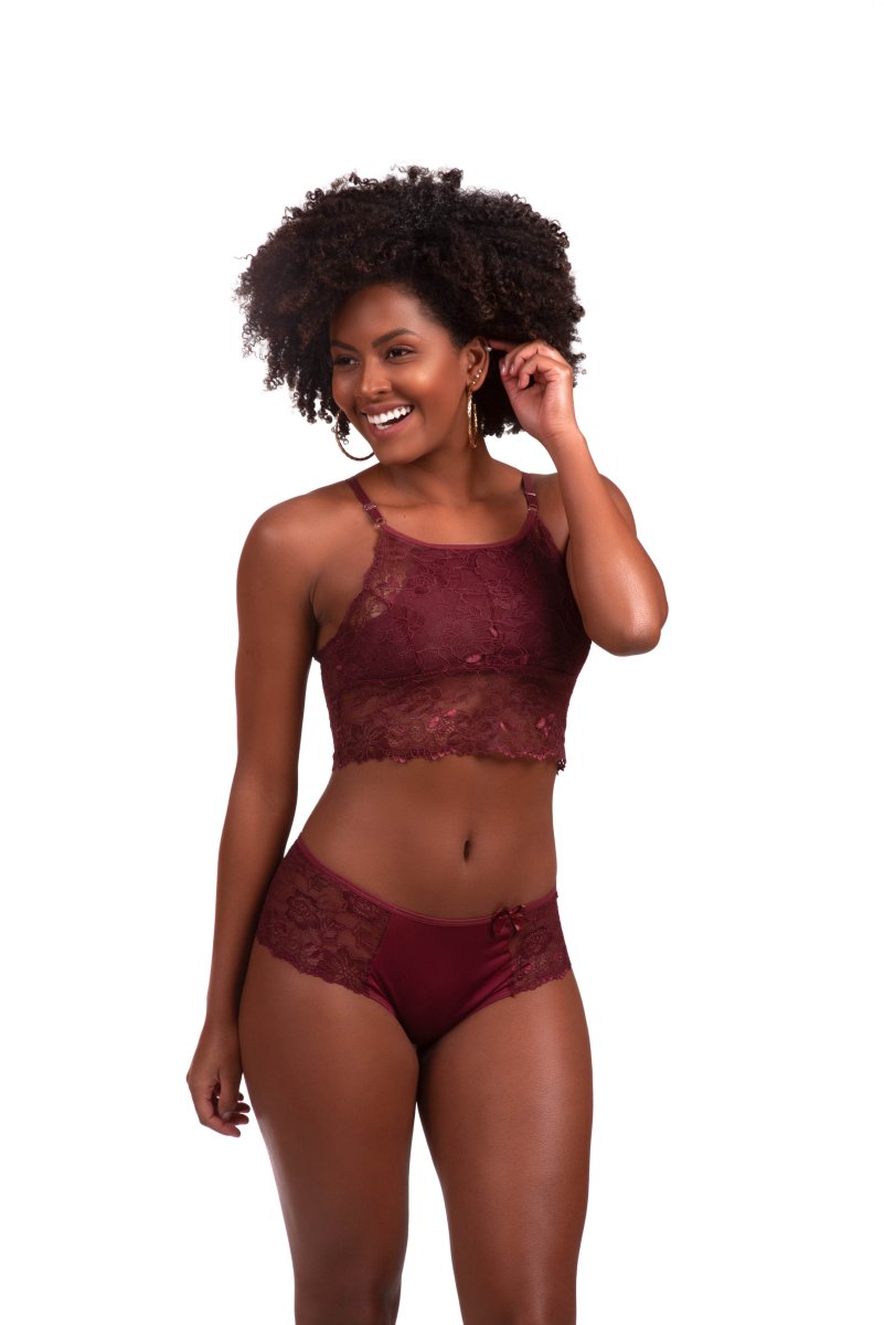 Conjunto de lingerie em renda sem bojo – Deluene - Image 6