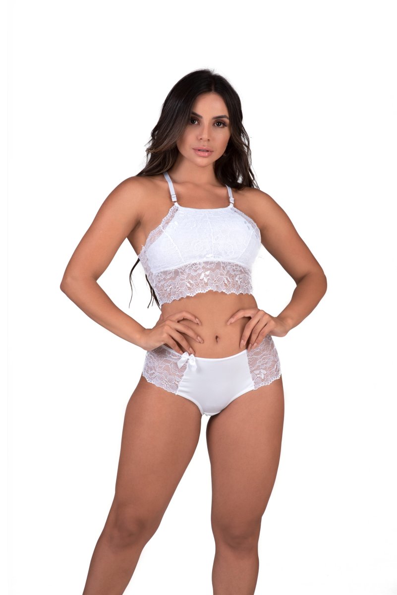 Conjunto de lingerie em renda sem bojo – Deluene - Image 4