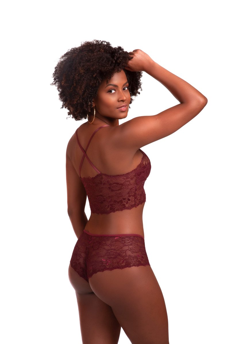 Conjunto de lingerie em renda sem bojo – Deluene - Image 7