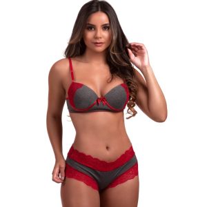 Conjunto de bojo mesclado com renda – Maria Alice