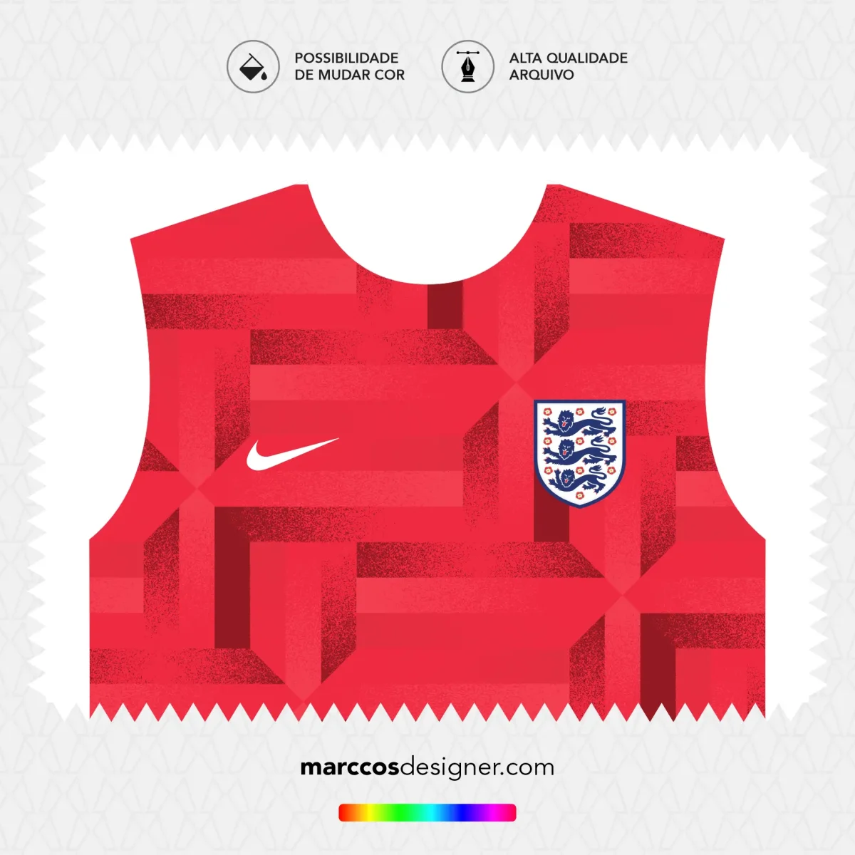 Arte Camisa Inglaterra Pré-Jogo 2024.2025 - Image 3