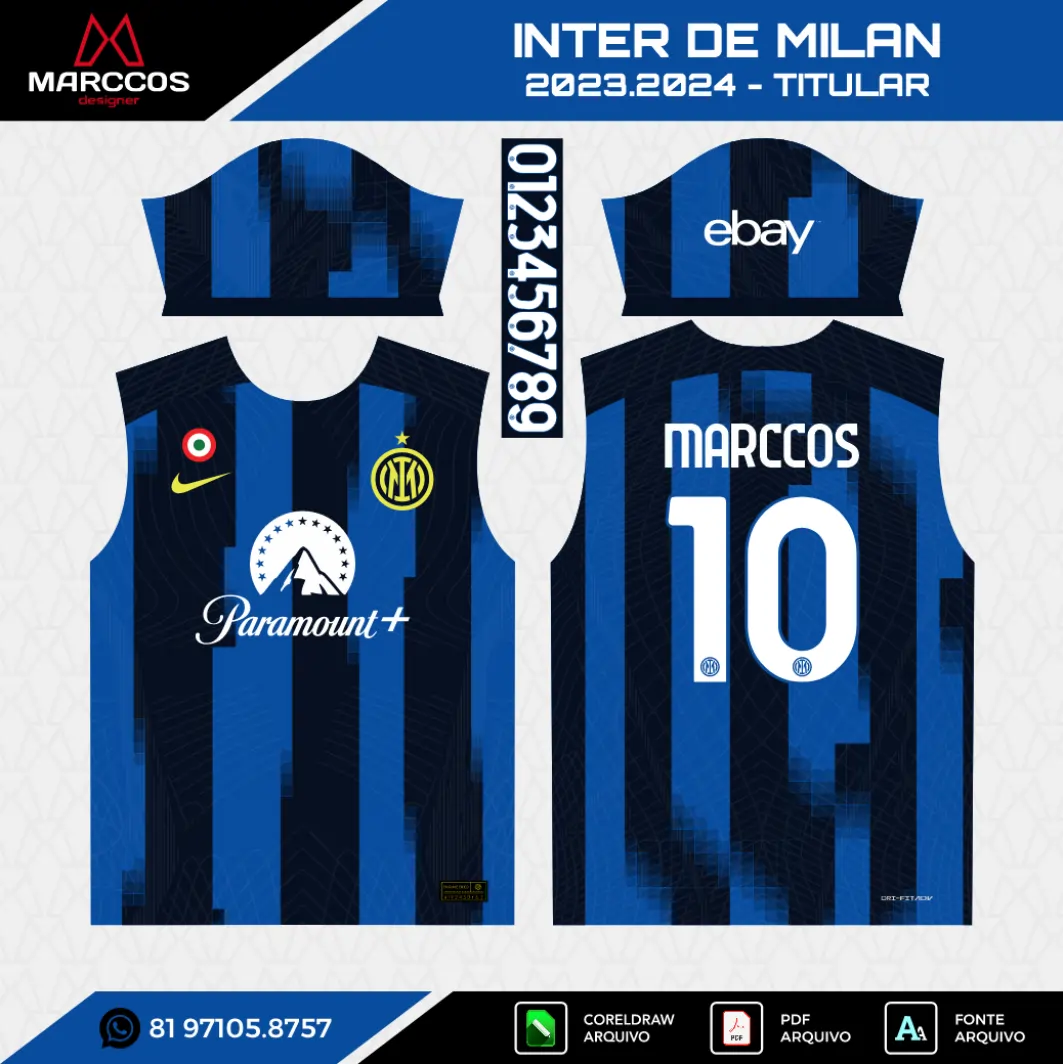 Arte Vetor Camisa Inter de Milan Titular 2023.2024 - Image 2