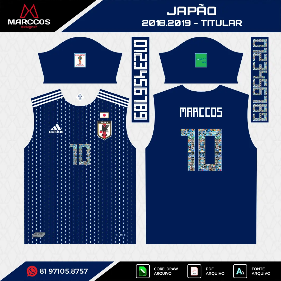 Arte Vetor Camisa Japão Titular 2018.2019