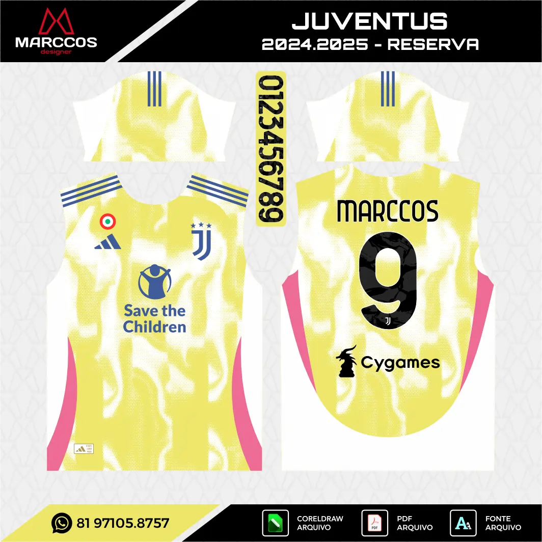 Arte Vetor Camisa Juventus Reserva 2024.2025 - Image 2