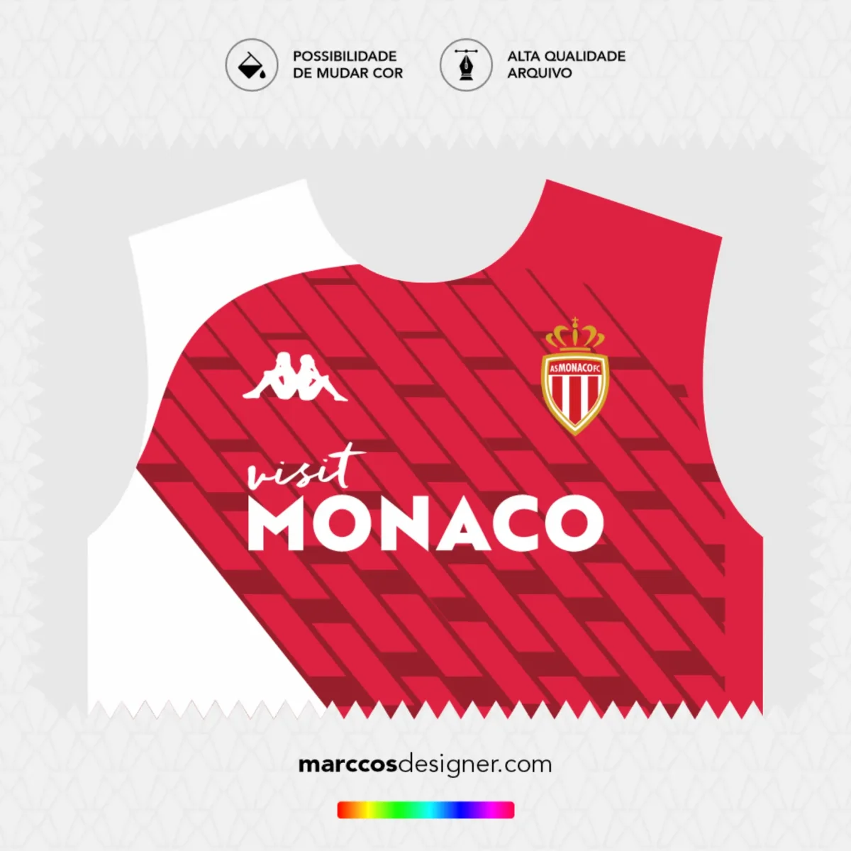 Arte Vetor Camisa Monaco Titular 2023.2024 - Image 3
