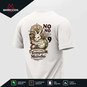 Arte Vetor Camisa Nono Ano Coelho e Relógio – MD102