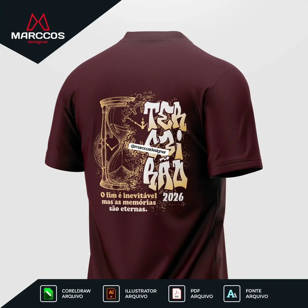 Arte Vetor Camisa Terceirão Ampulheta e Relógio – MD103 - Image 2