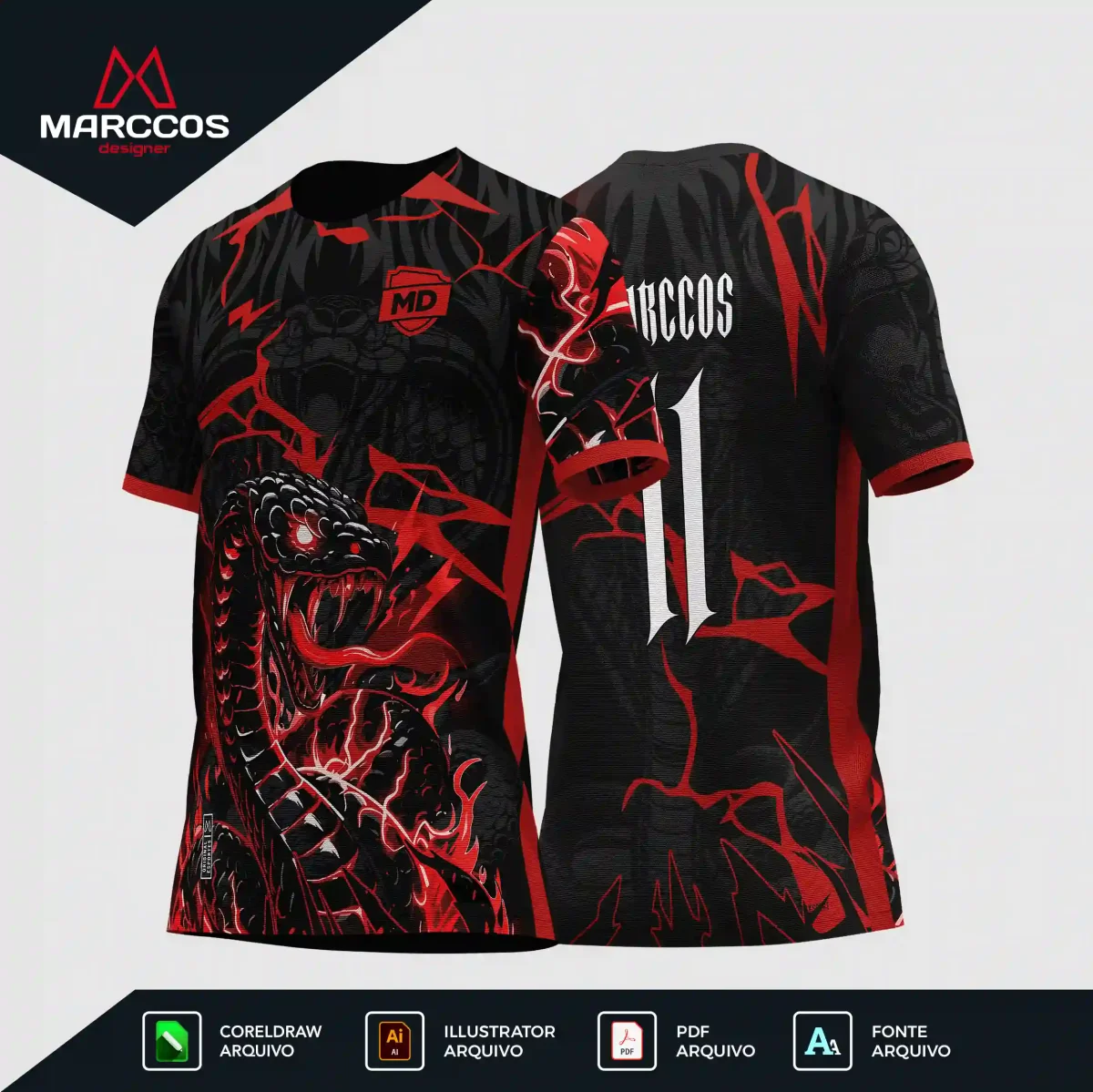 Arte Camisa Interclasse Cobra Raios – 0382