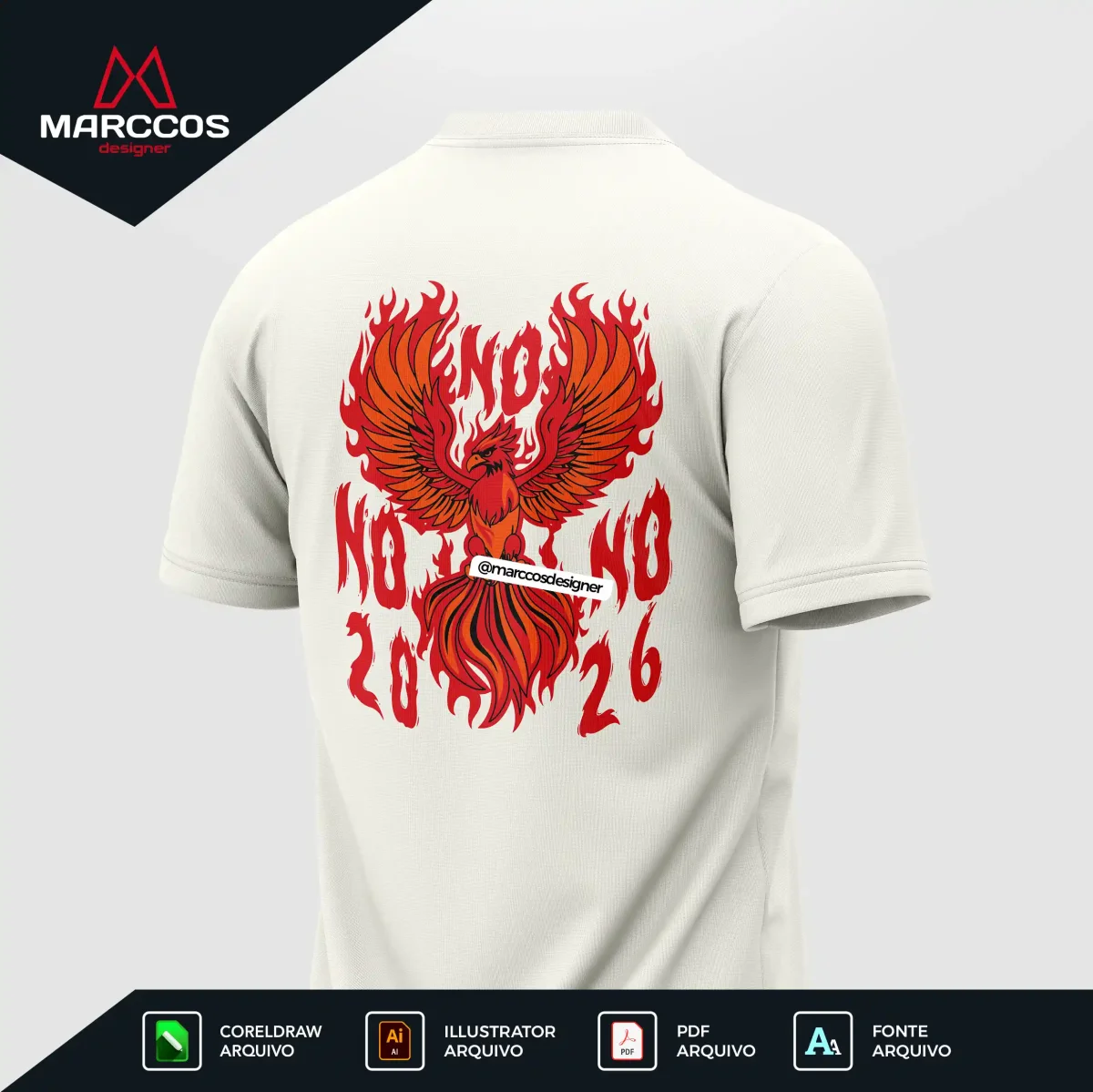 Arte Vetor Camisa Nono Ano Fênix Fogo – MD155