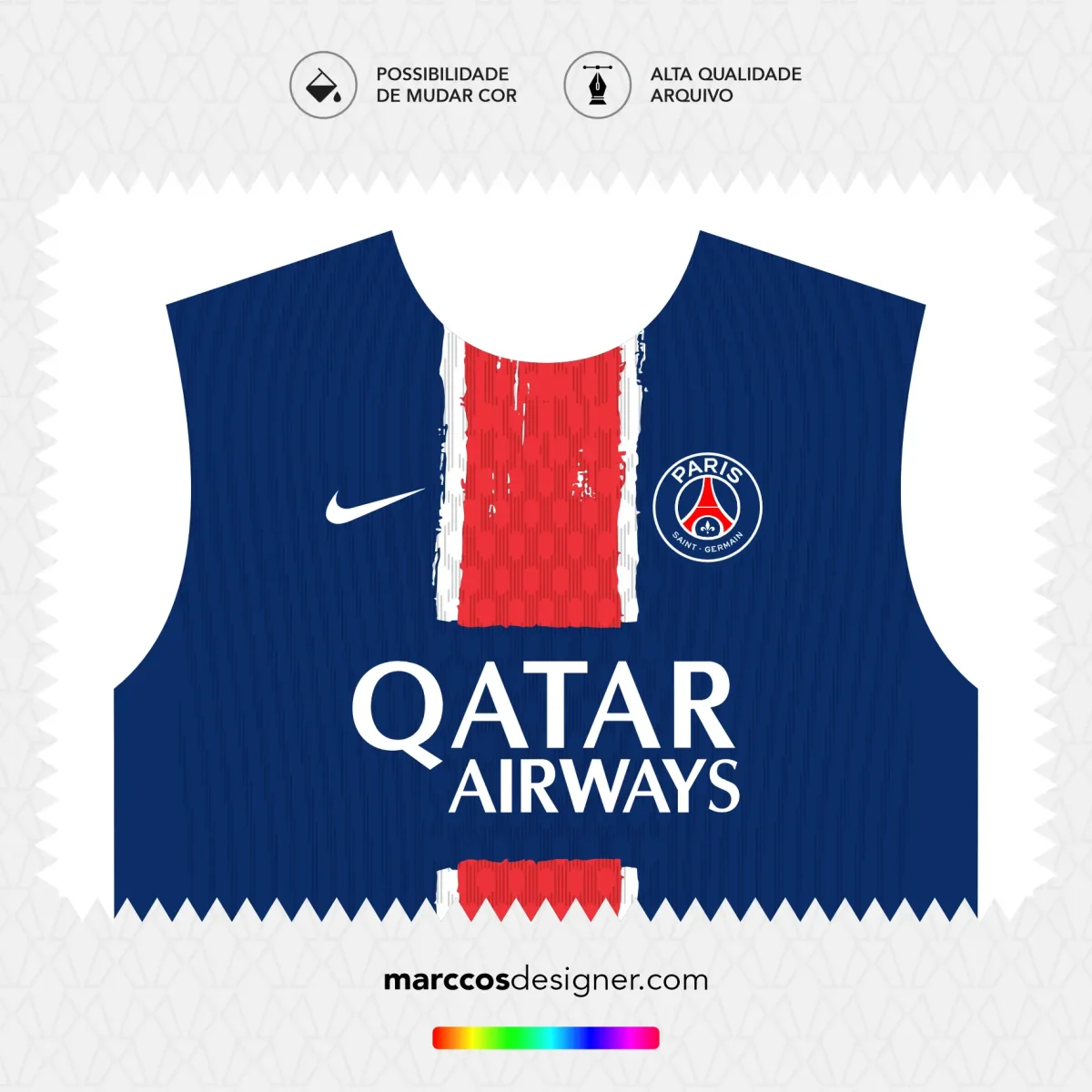 Arte Vetor Camisa PSG Titular 2024.2025 - Image 3