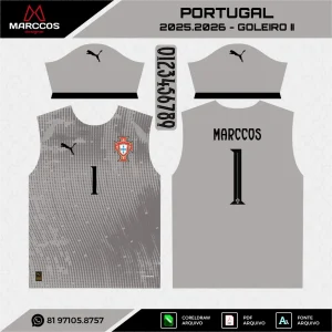 Arte Vetor Camisa Portugal Goleiro 2025.2026