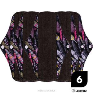 Penso higiénico reutilizável de bambu (5 un). Absorção Média.