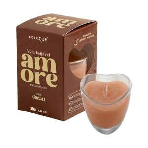 Vela Beijável Amore Cacau 30g