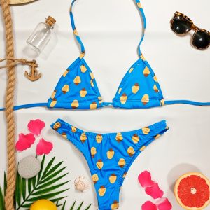 Biquíni Cortininha Estampado – Caju Azul