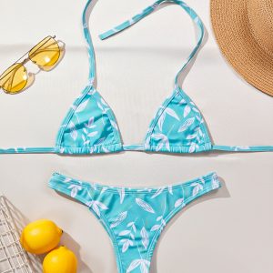 Biquíni Cortininha Estampado – Folhas Florence
