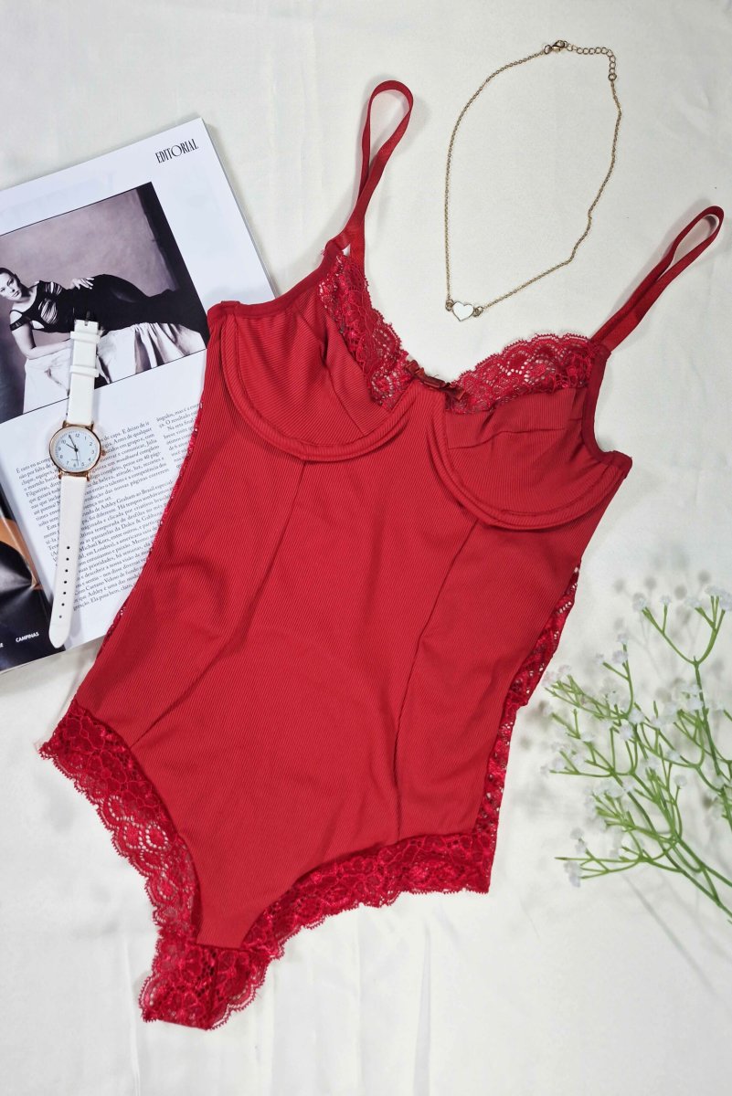 Body Canelado com Renda e Aro – Vanessa