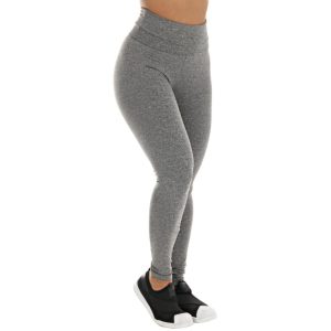 Calça legging mesclada com cós alto
