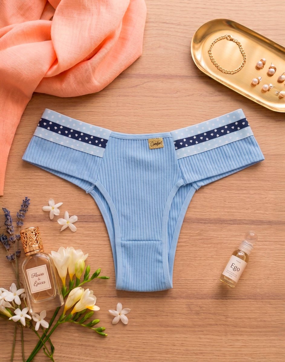 Calcinha Canelada com Elástico Estampado – Mirian - Image 6