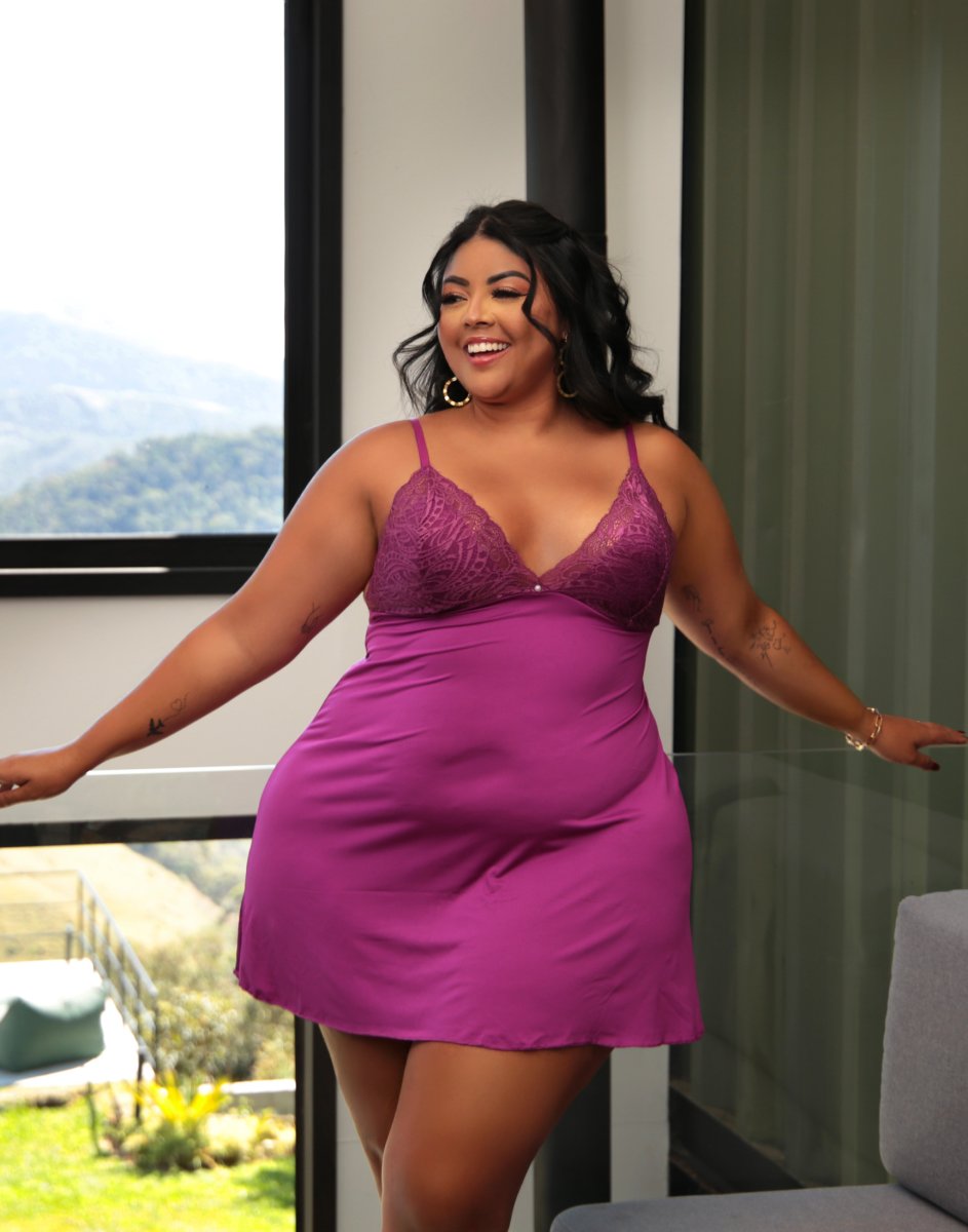 Camisola Básica Plus Size com Renda – Juliana - Image 2