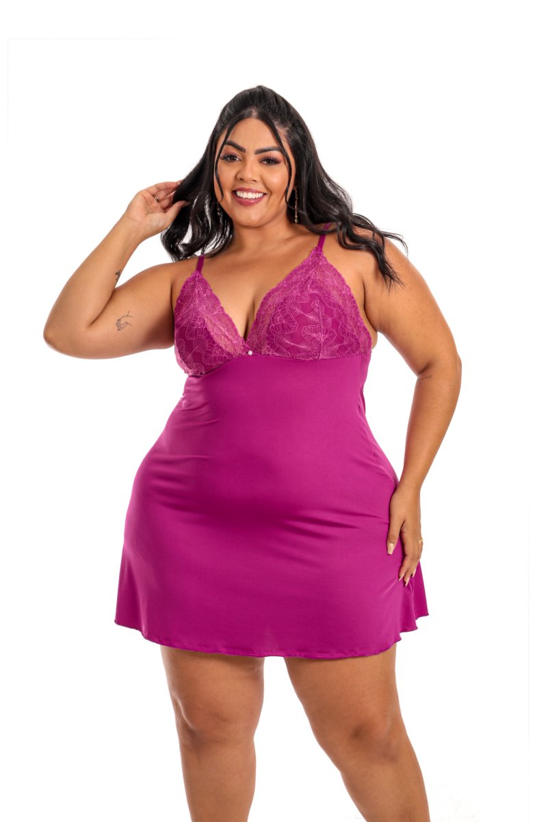 Camisola Básica Plus Size com Renda – Juliana - Image 4