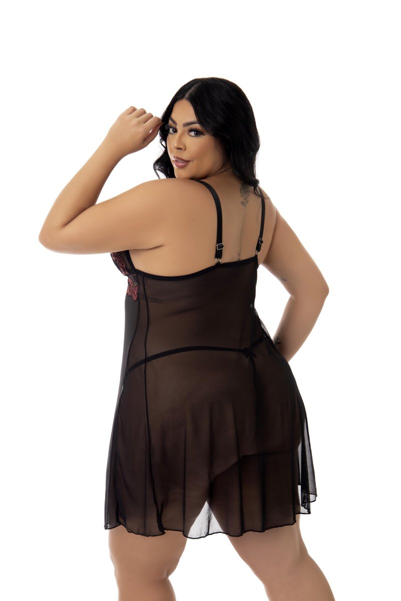 Camisola Sensual em Tule Plus Size – Geisa - Image 4