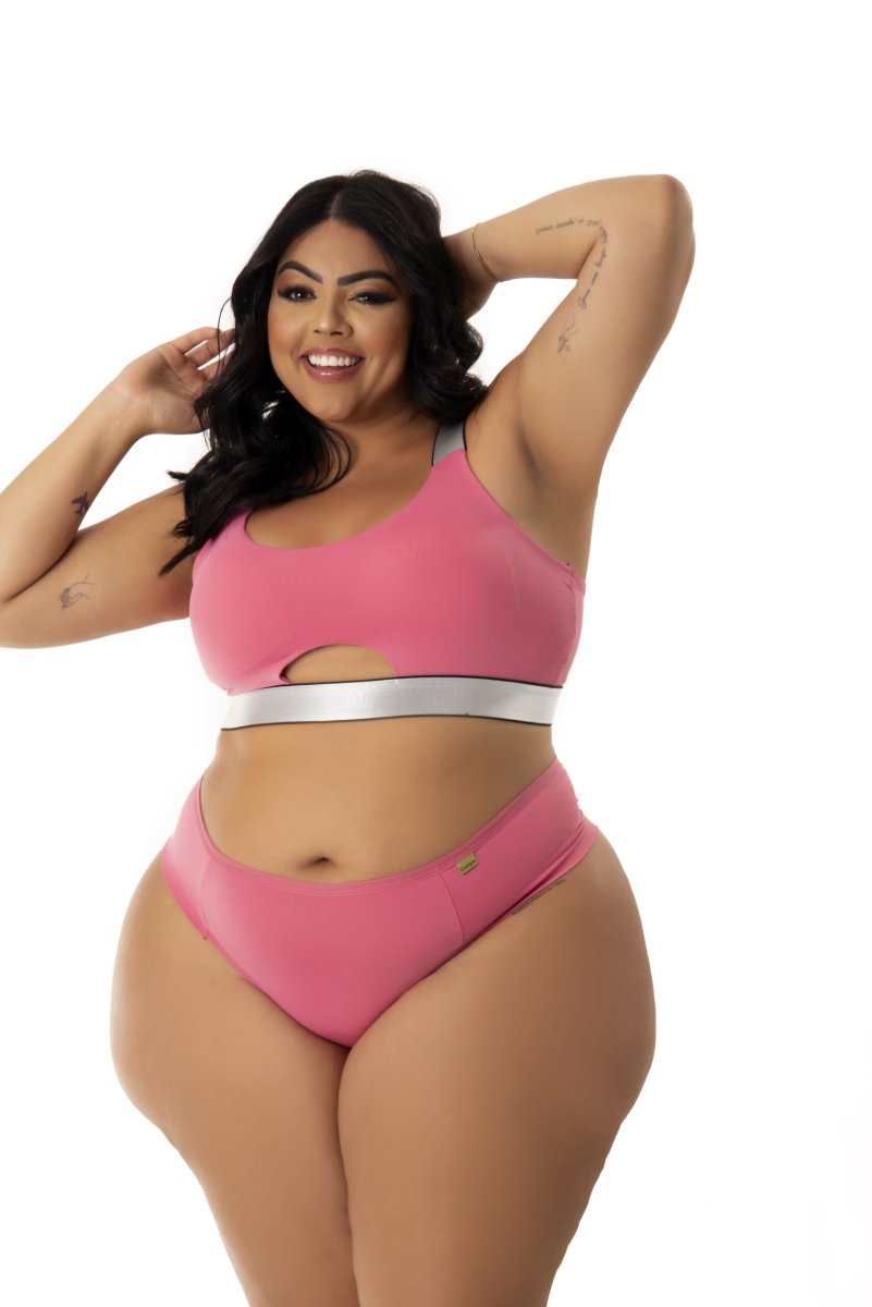 Conjunto com Bojo e Elástico Brilhoso Plus Size – Yohanna - Image 6
