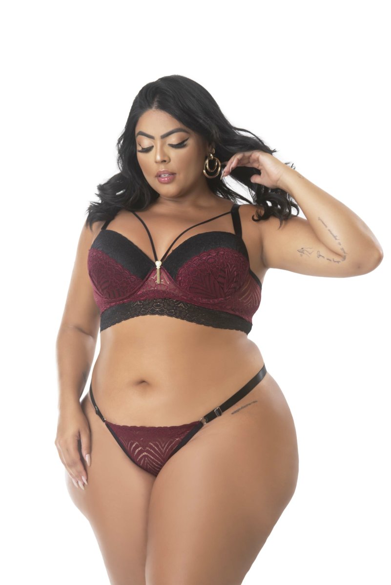 Conjunto Plus Size Strappy com Renda – Lavinia