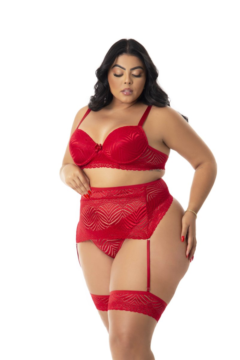 Conjunto Plus Size Sexy com Cinta Liga e Perneira – Kylie - Image 9