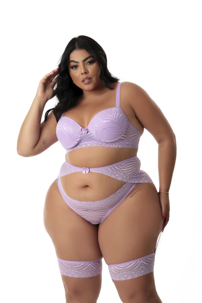 Conjunto Plus Size Sexy com Cinta Liga e Perneira – Kylie - Image 2