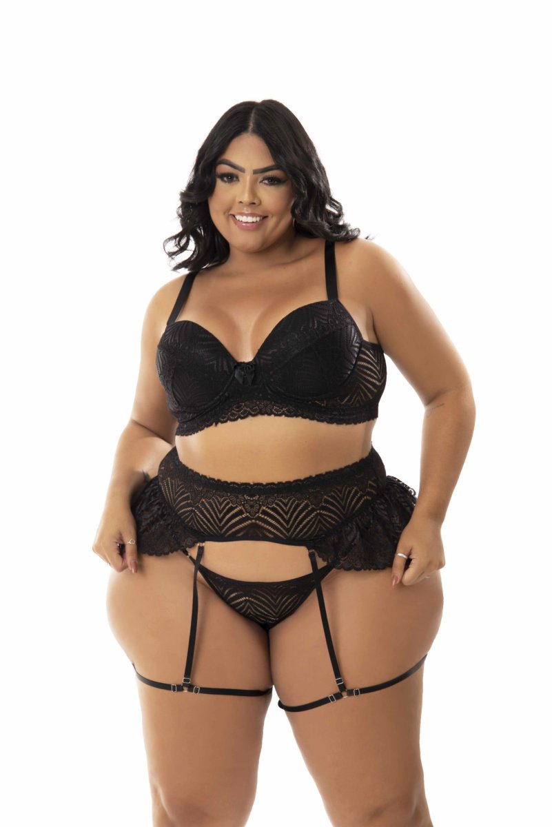 Conjunto Sexy com Cinta Liga Plus Size – Mariah - Image 7