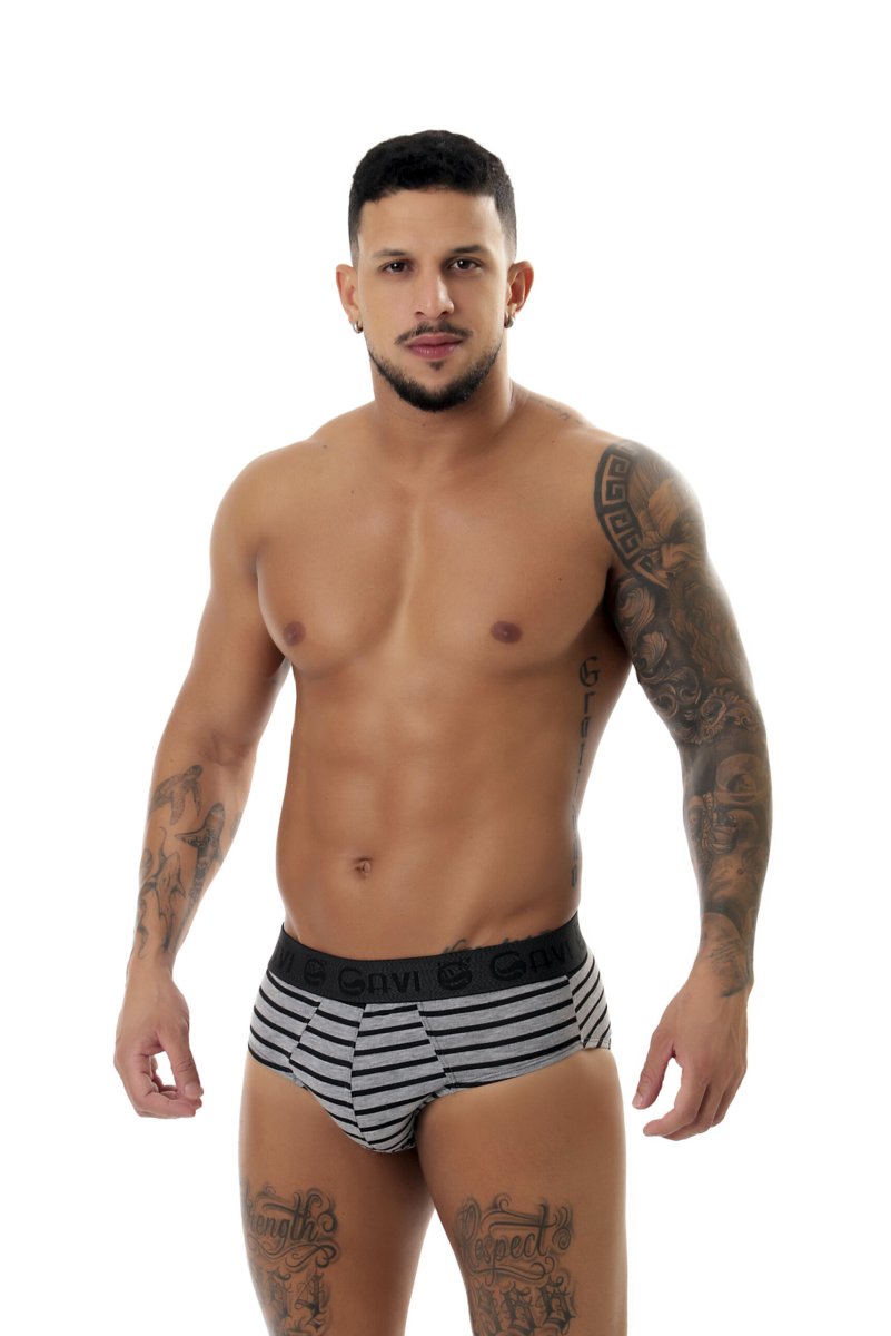 Cueca slip viscolycra listrada – Nelson - Image 4