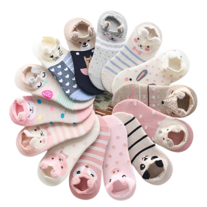Kit de 3 Meias Invisíveis Feminina com Estampa de Bichinhos