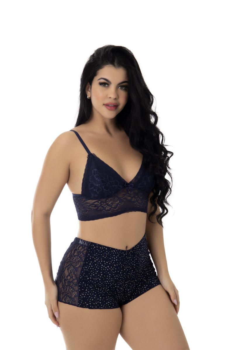 Short Doll Estampado com Renda – Lais - Image 4