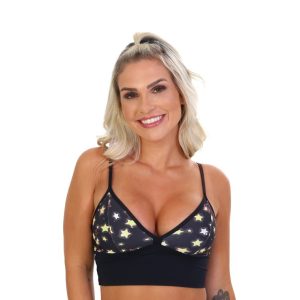 Topper Fitness com estampa de estrelas