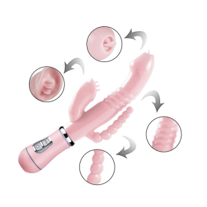 Vibrador de Ponto G e Clitóris em Jelly Recarregável – 3 em 1